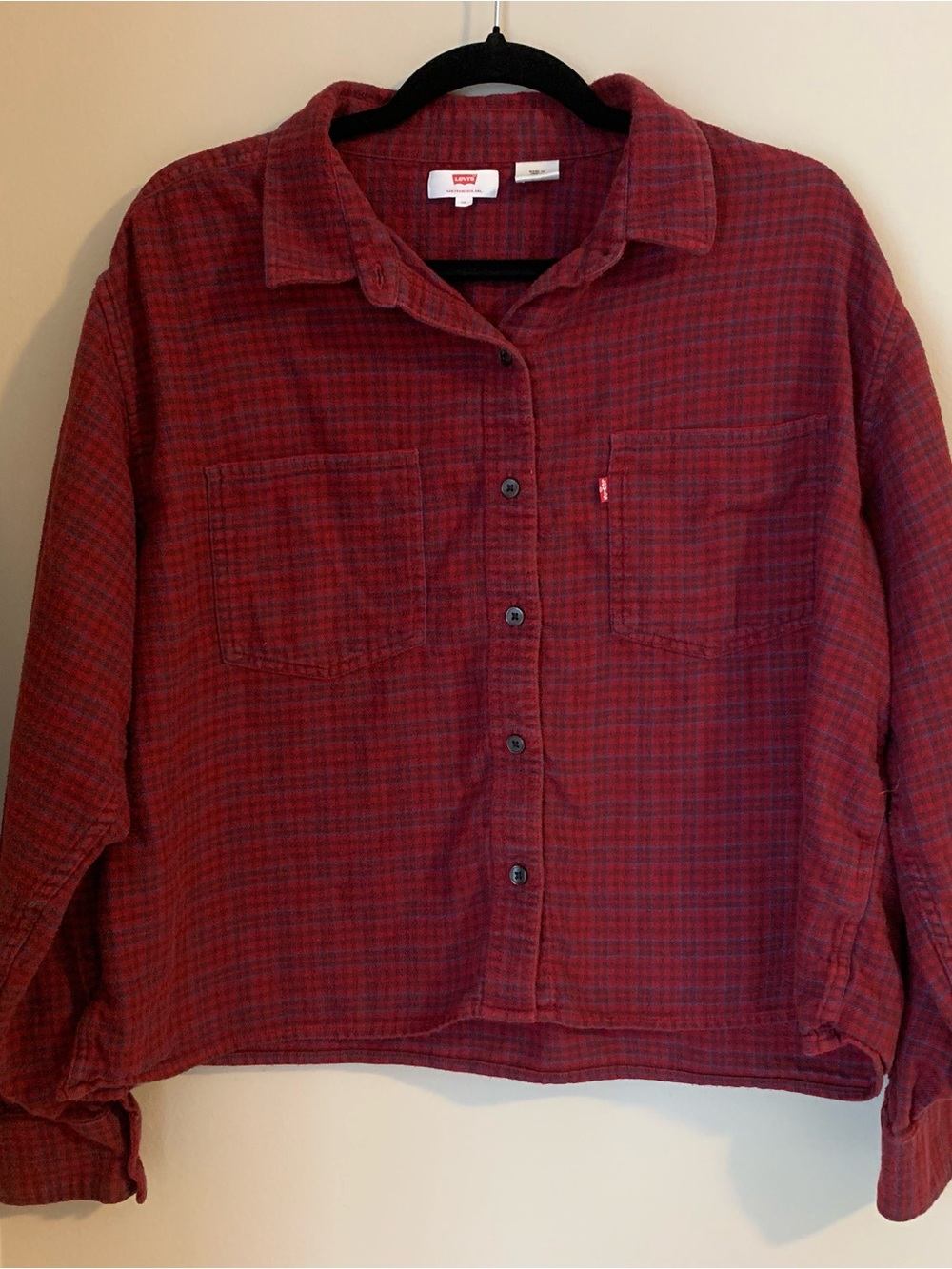 Levi's Men's Red Plaid Button-Down Shirt